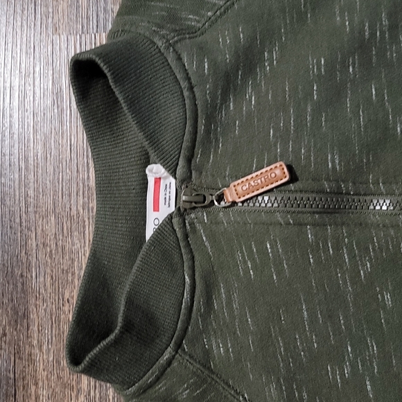 NWOT zip up sweater green with white accents by Castro size 8 to 10 front pocket - Picture 10 of 16